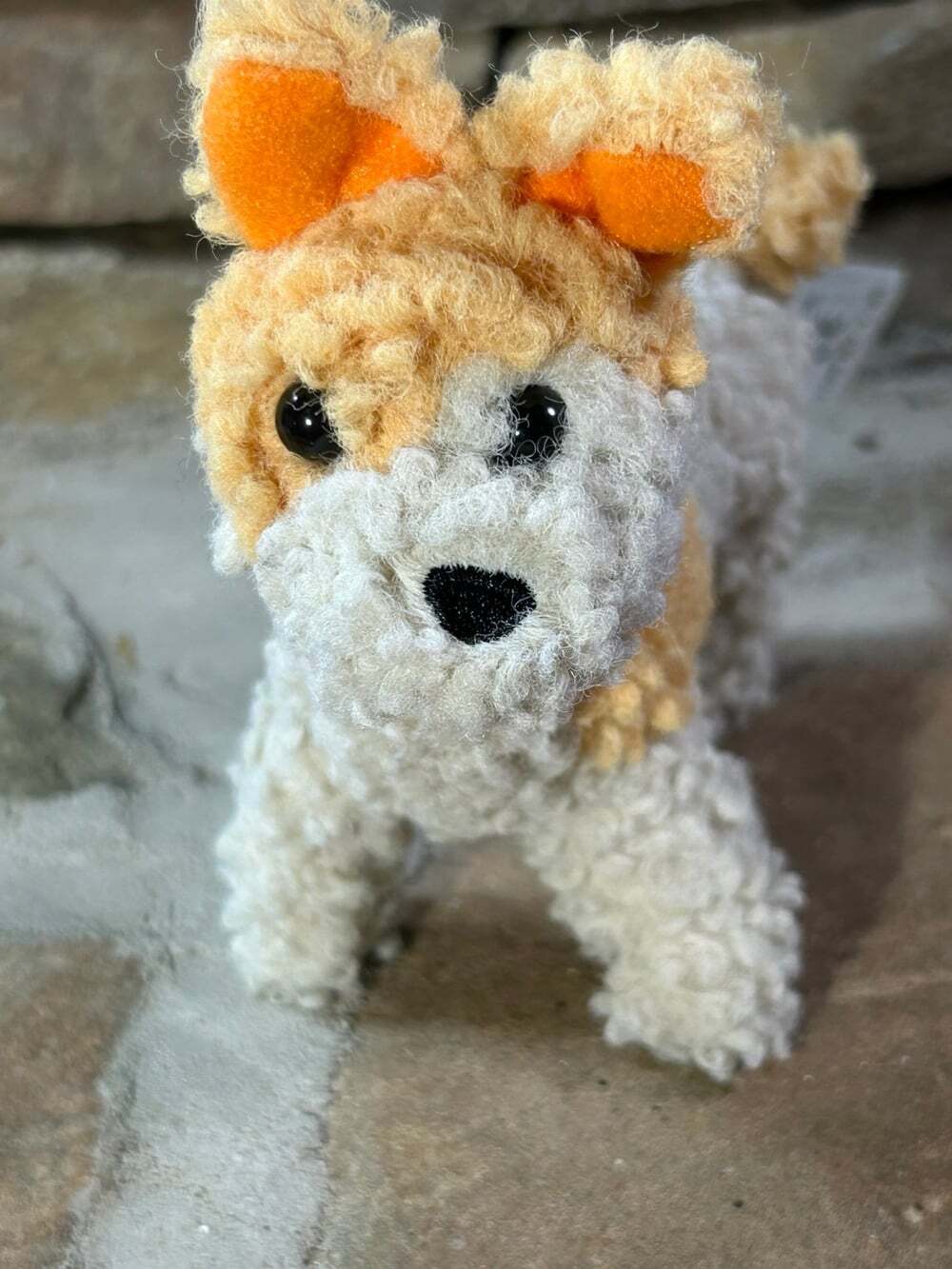American Girl Molly's Dog Pet Bennett Playful Pup Plush White and Orange READ !